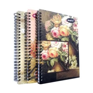 Flower Pattern Spiral Notebook With Logo