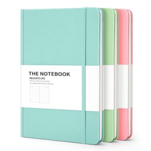 Pure Color Leather Cover Notebook With Elastic Band