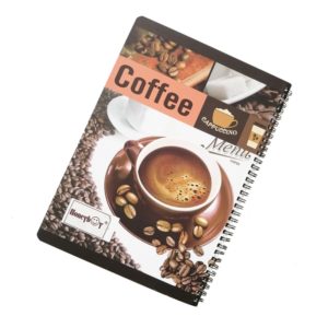 دفتر دوامة بطابع القهوة الرجعية