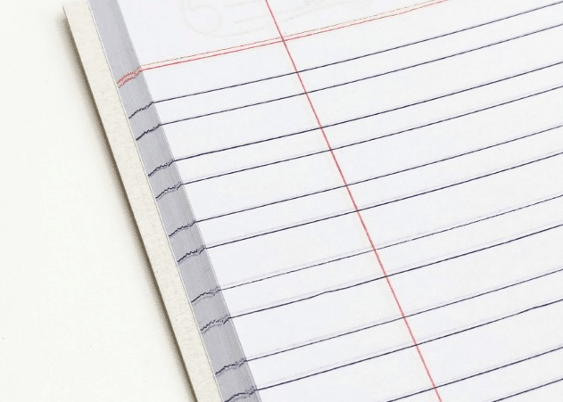 Page intérieure du cahier à double lignée