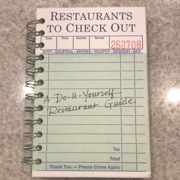 Carnet de notes à l'épreuve de l'eau dans les restaurants
