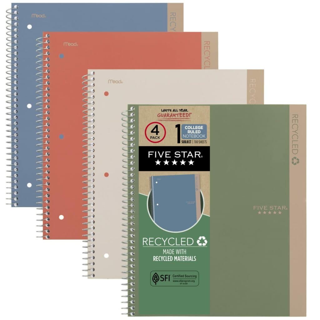 Five Star Recycled Spiral Notebook-1