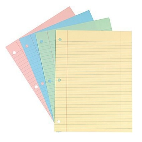 Colorful Loose Leaf Notebook Paper