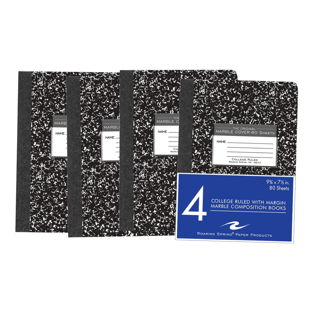 Hard Board Black Marble Covers Composition Notebook-1
