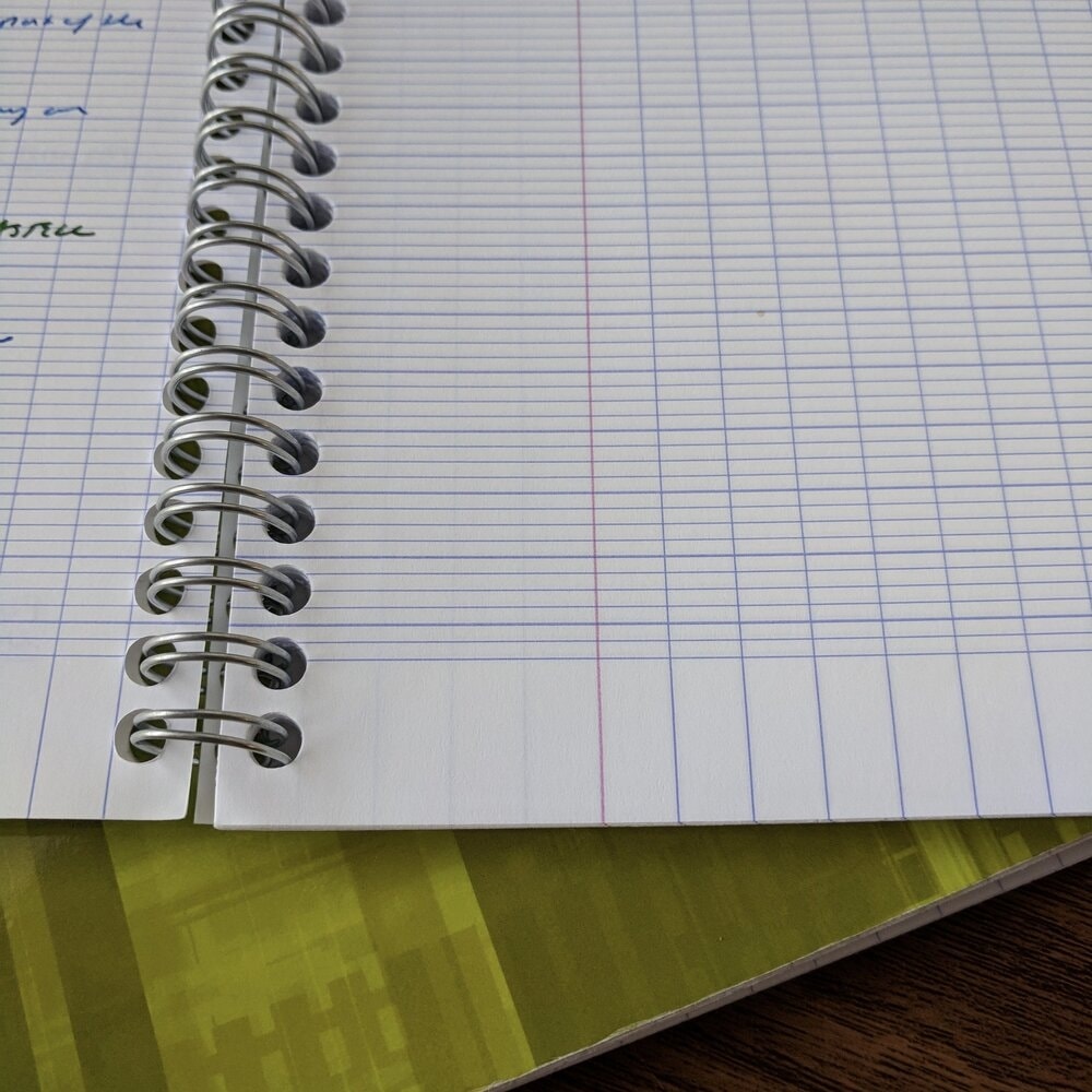 Papier pour cahier de notes perforé ligné français