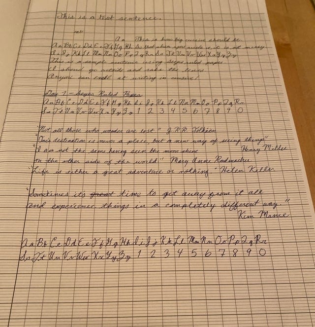 Pratiquer la calligraphie avec du papier ligné français