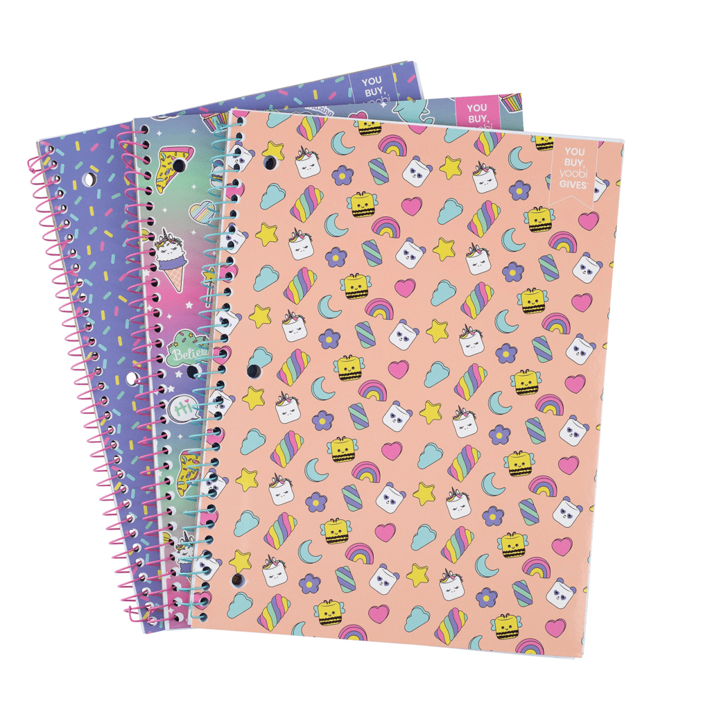 Printed Spiral Notebooks Wide Ruled by Yoobi-1