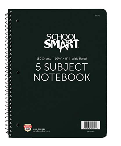 Spiral Notebook Wide Ruled by School Smart-2