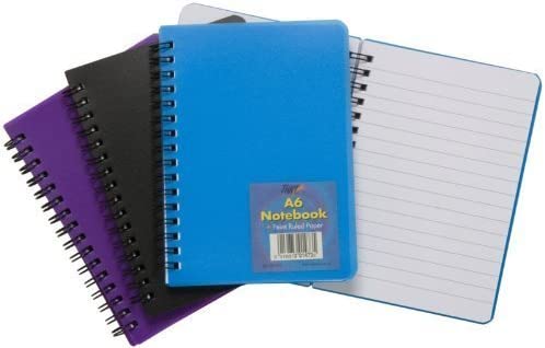A6 Feint Ruled Plastic Cover Notebook