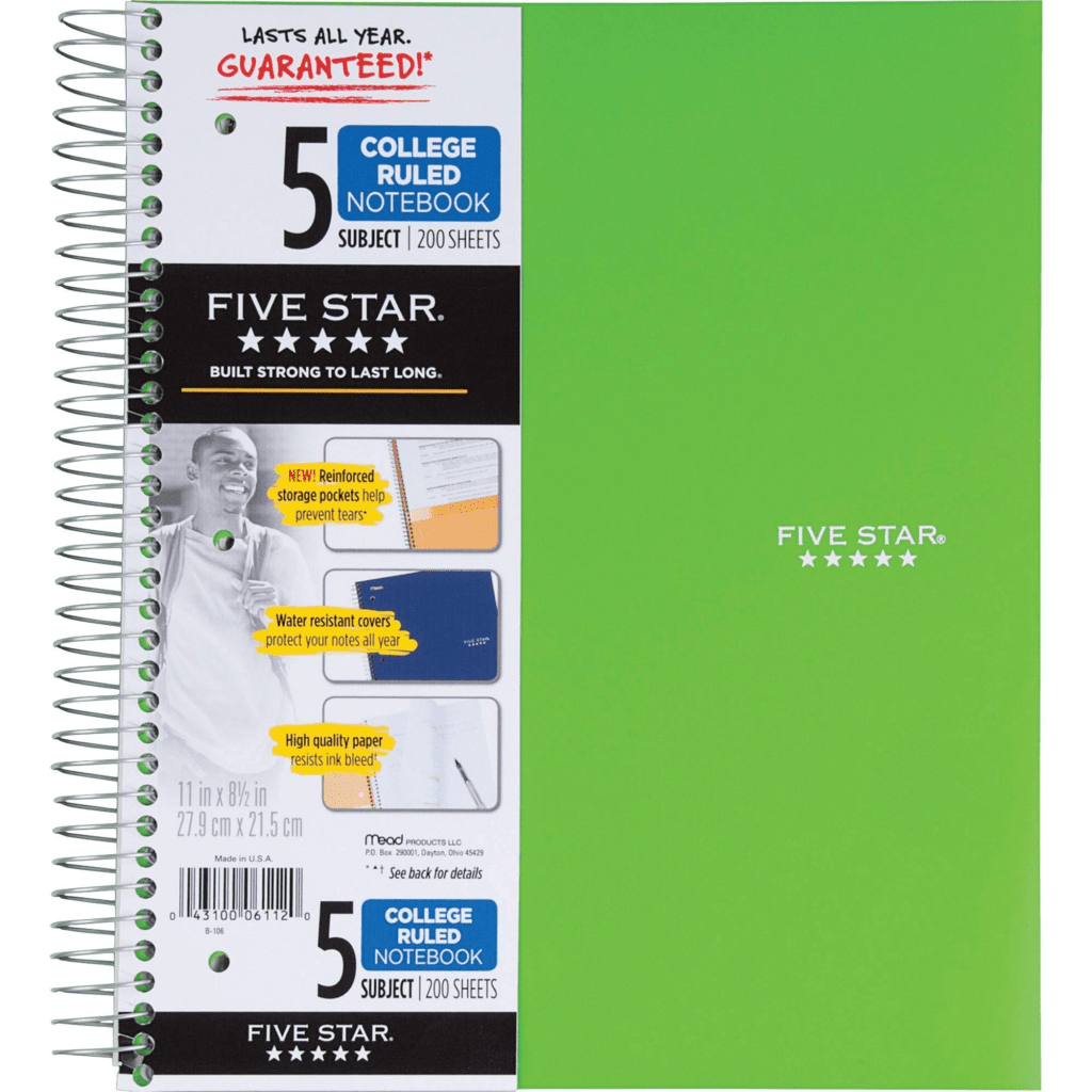 Spiral College Ruled Paper Notebook-1
