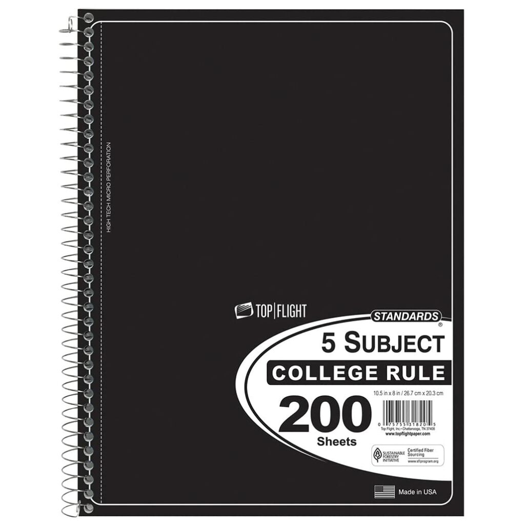 Standard 5-Subject Wirebound Notebook-1 (cahier à reliure métallique)