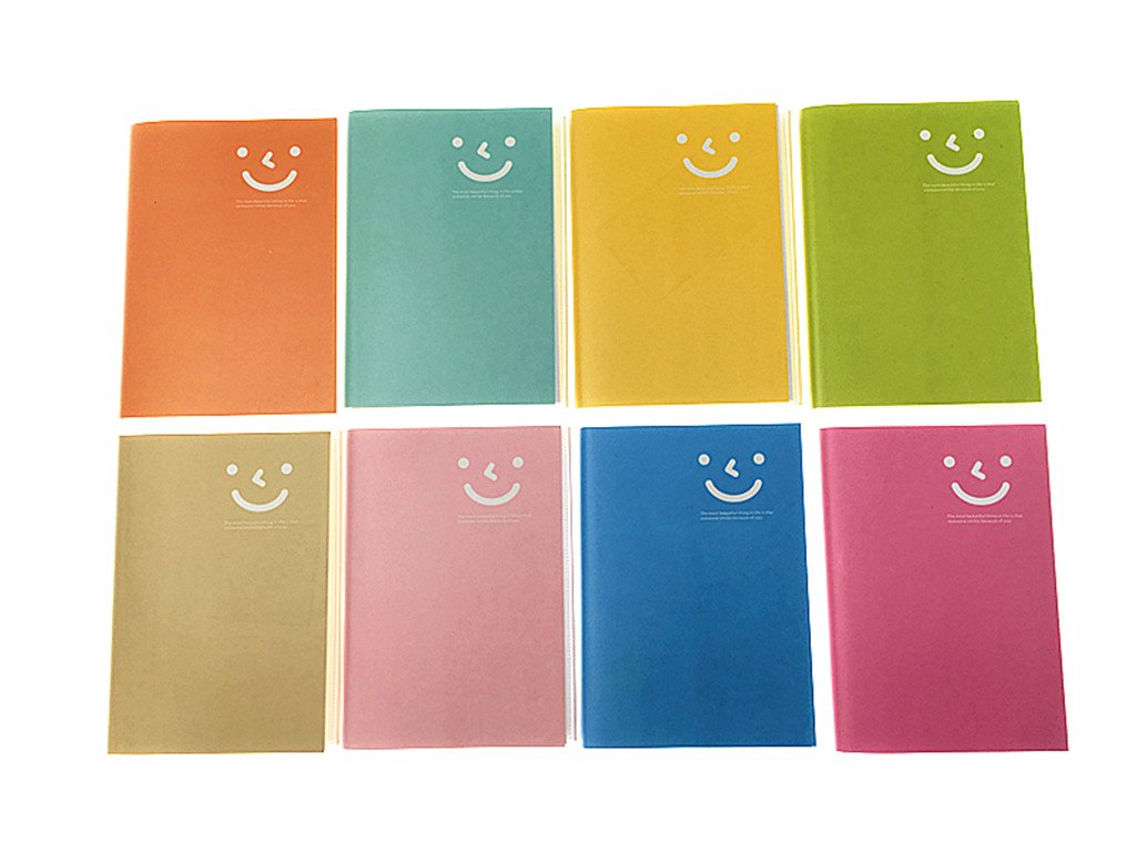Carnet de voyage à couverture en plastique avec visage souriant-1