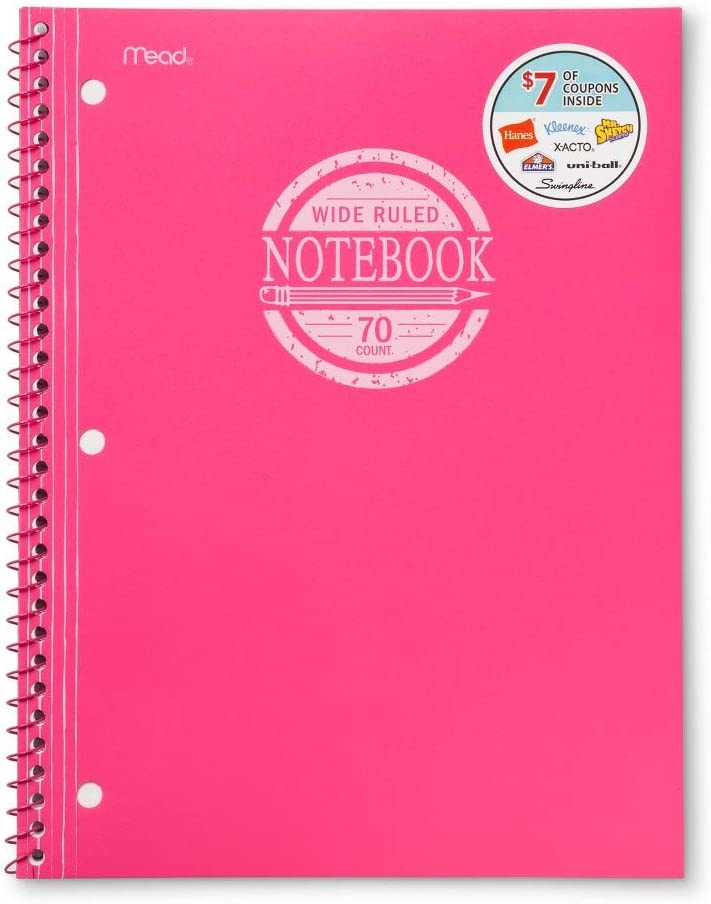 Wide Ruled Plastic Cover Notebook
