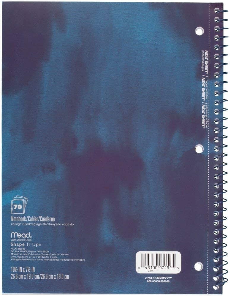 College Ruled Spiral 3 Subject Notebook-3