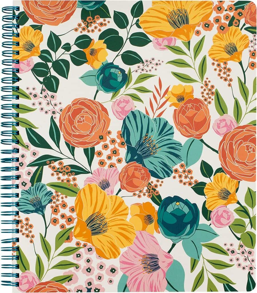 Durable Hardcover Notebook With Garden Blooms-1