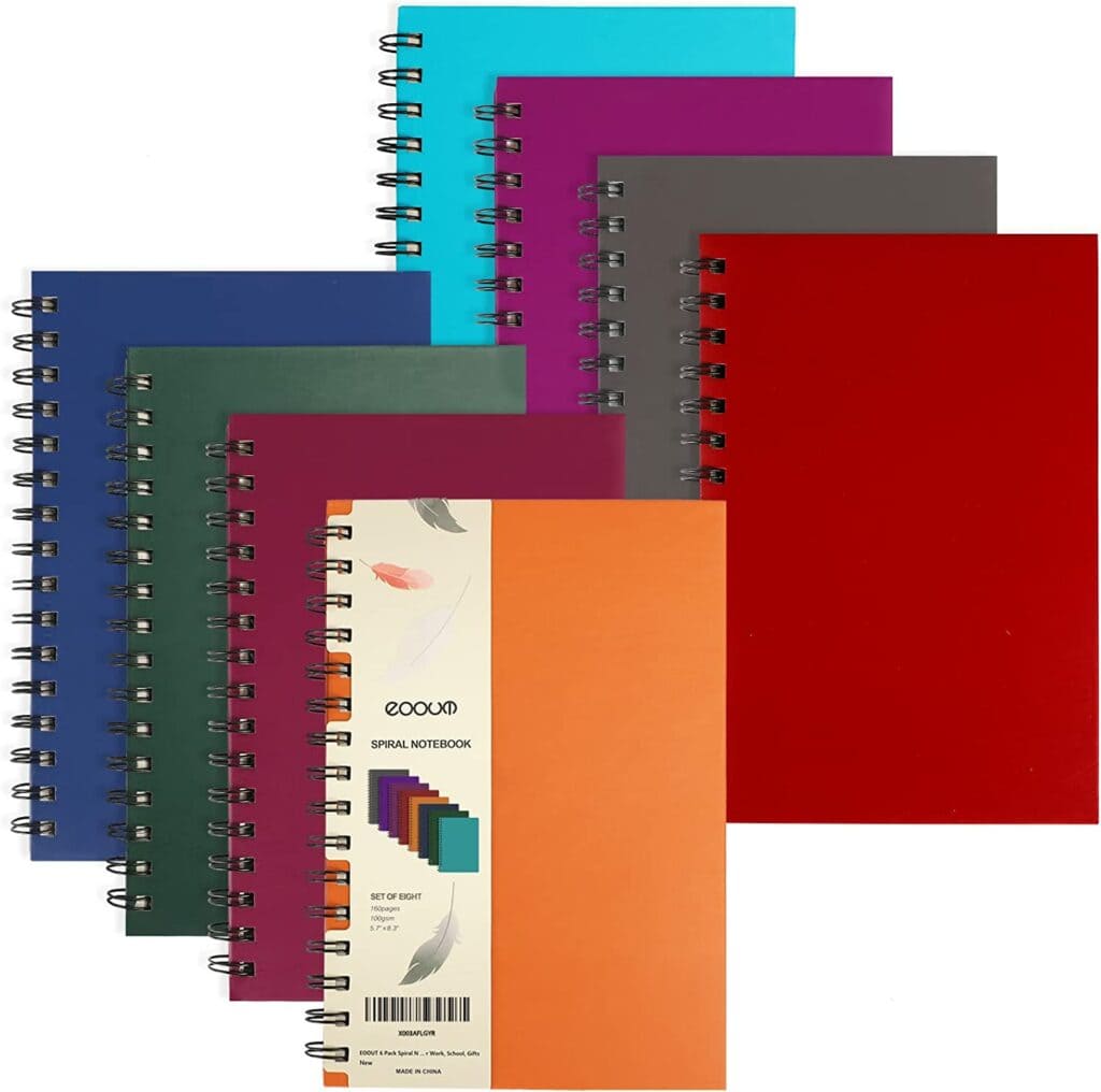 Eight Pack College Ruled Hard Cover Notebooks-1