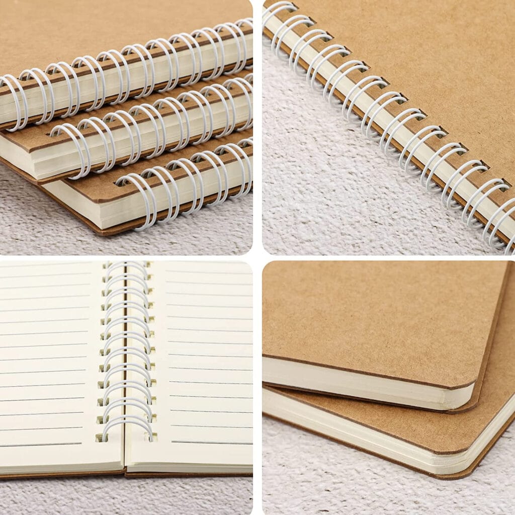 Kraft Hardcover Wirebound 3 Subject Notebooks-2