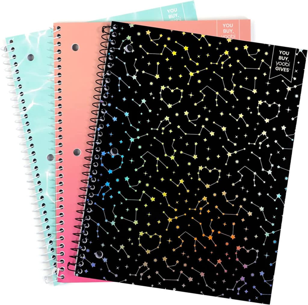 Set of Printed Spiral 3 Subject Notebooks-1