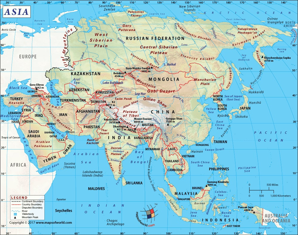 خريطة آسيا