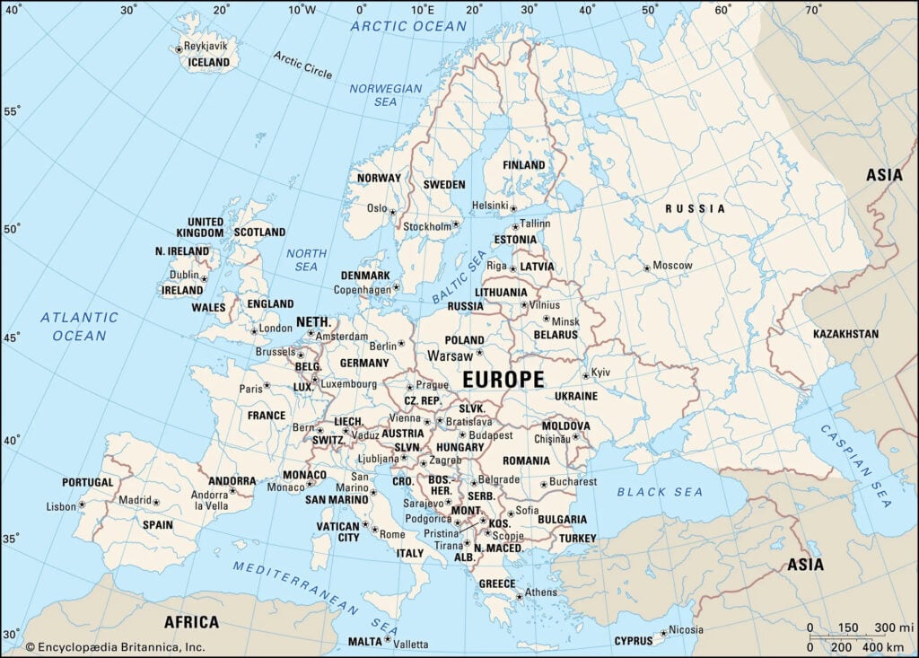 خريطة اوروبا