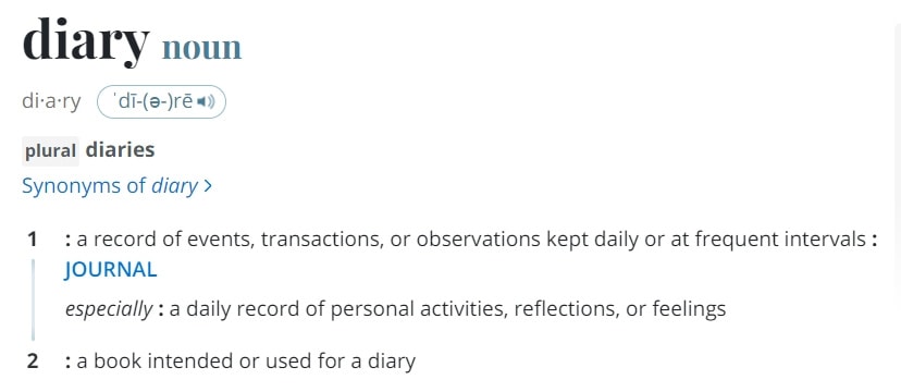 Diary Definition