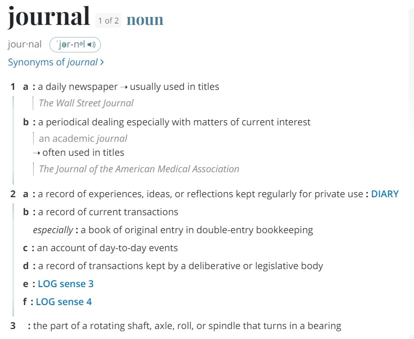 Journal Definition